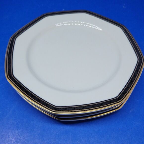 Christopher Stuart Black Dress Salad Plates 8" Bundle of 4 - Picture 8 of 10